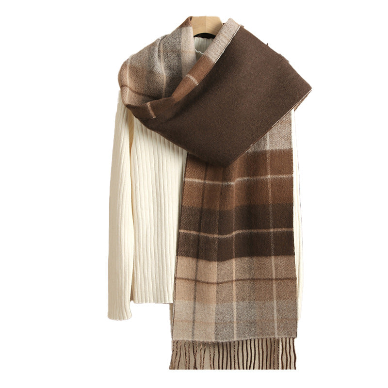 Reversible Wool Plaid Scarf