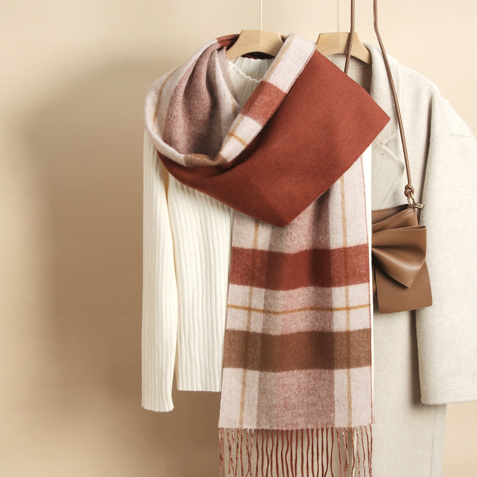 Reversible Wool Plaid Scarf