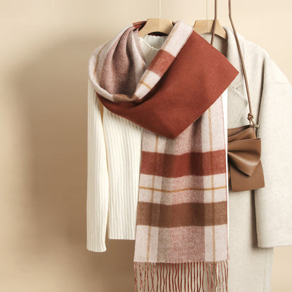 Reversible Wool Plaid Scarf