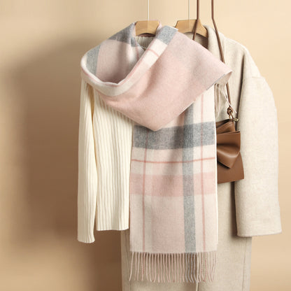 Reversible Wool Plaid Scarf