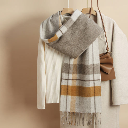 Reversible Wool Plaid Scarf