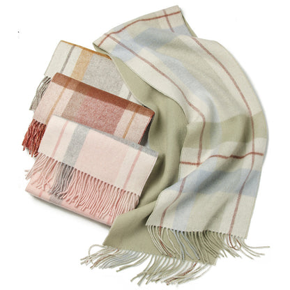 Reversible Wool Plaid Scarf