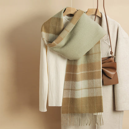 Reversible Wool Plaid Scarf