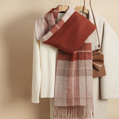 Reversible Wool Plaid Scarf