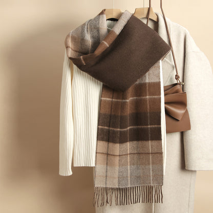 Reversible Wool Plaid Scarf
