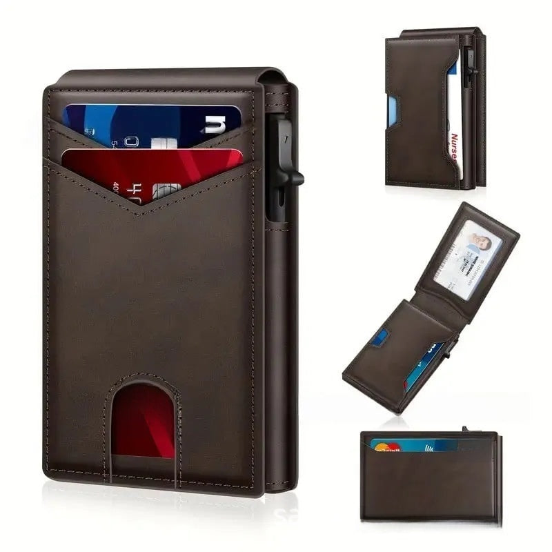 RFID Anti-Degaussing Aluminum Alloy Flip Card Holder