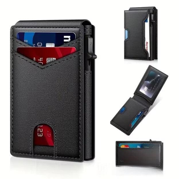 RFID Anti-Degaussing Aluminum Alloy Flip Card Holder