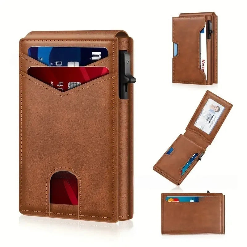 RFID Anti-Degaussing Aluminum Alloy Flip Card Holder