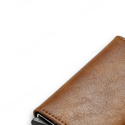 RFID Anti-Theft Automatic Pop-Up Card Holder Carbon Fiber Wallet