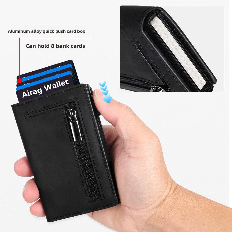 RFID Blocking Aluminum Alloy Automatic Pop-Up Card Holder