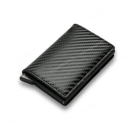 RFID Blocking Automatic Pop-Up Ultra-Thin Carbon Fiber Card Holder Wallet
