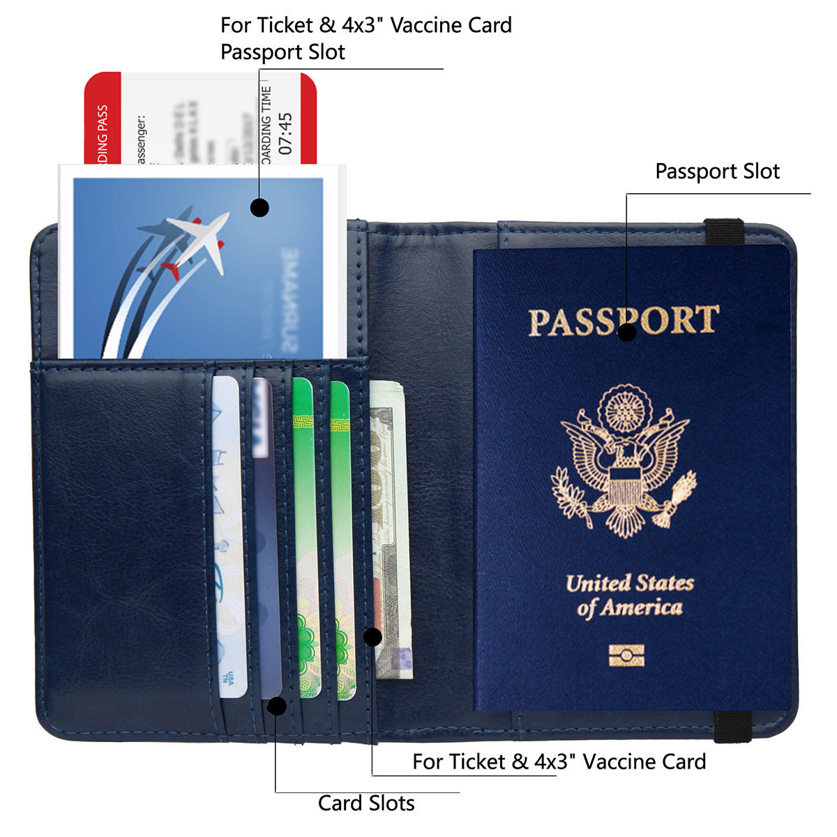 RFID Blocking Passport Holder with Card Slots