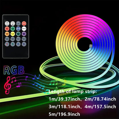 RGB Flexible Silicone Neon Light Strip with Remote Control