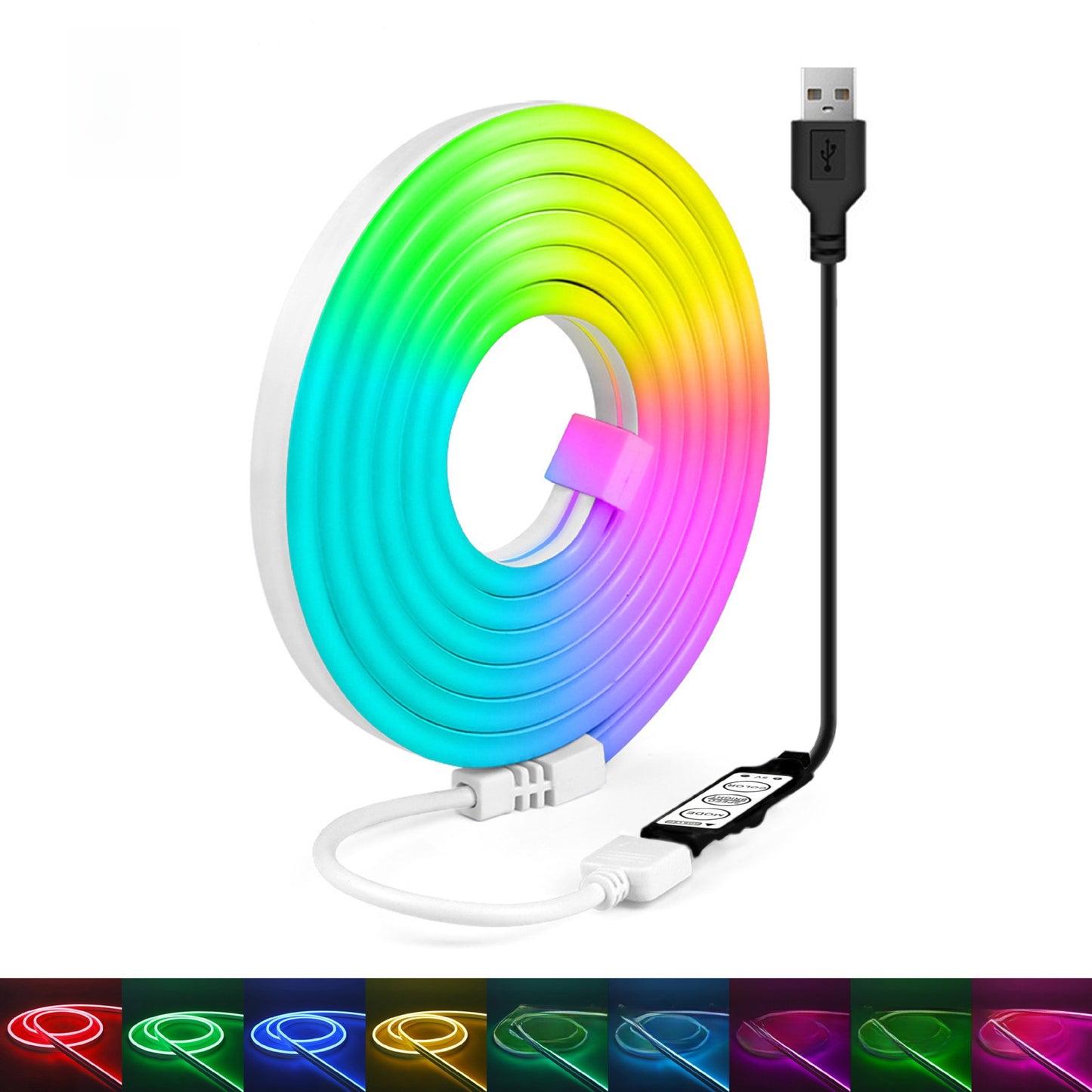 RGB Flexible Silicone Neon Light Strip with Remote Control