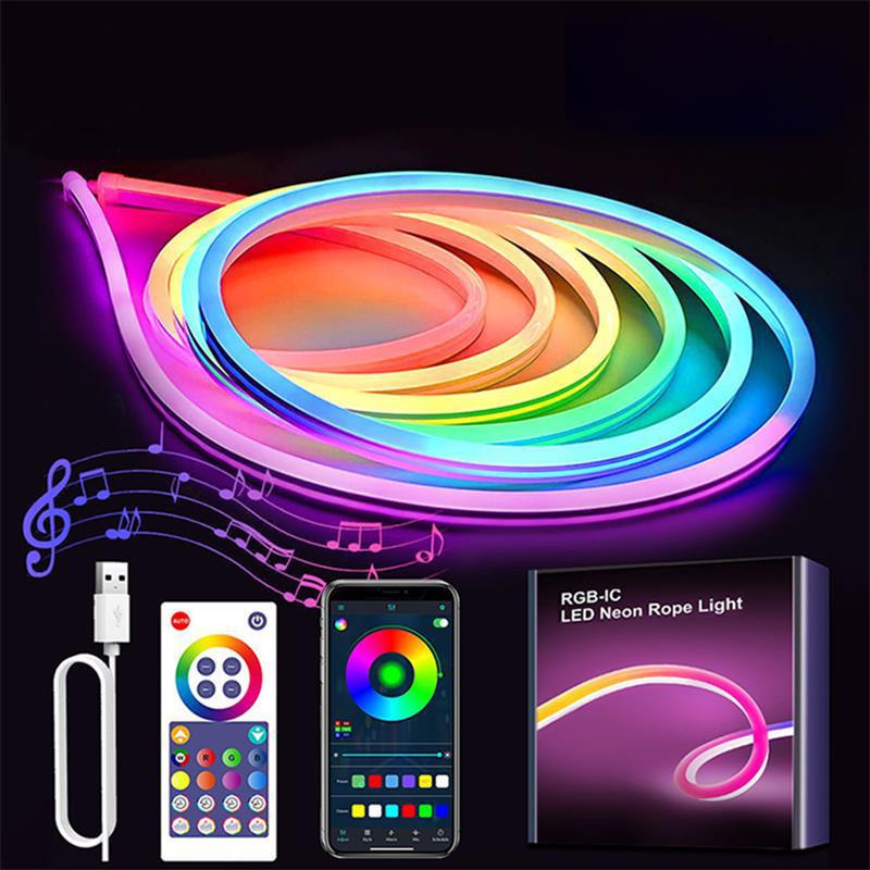 RGBIC Bluetooth Neon Rope Light with Music Sync APP Control