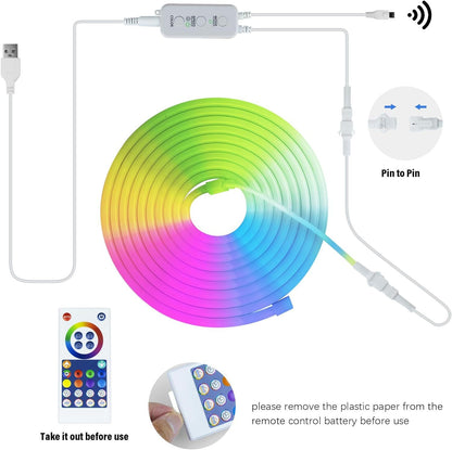 RGBIC Bluetooth Neon Rope Light with Music Sync APP Control