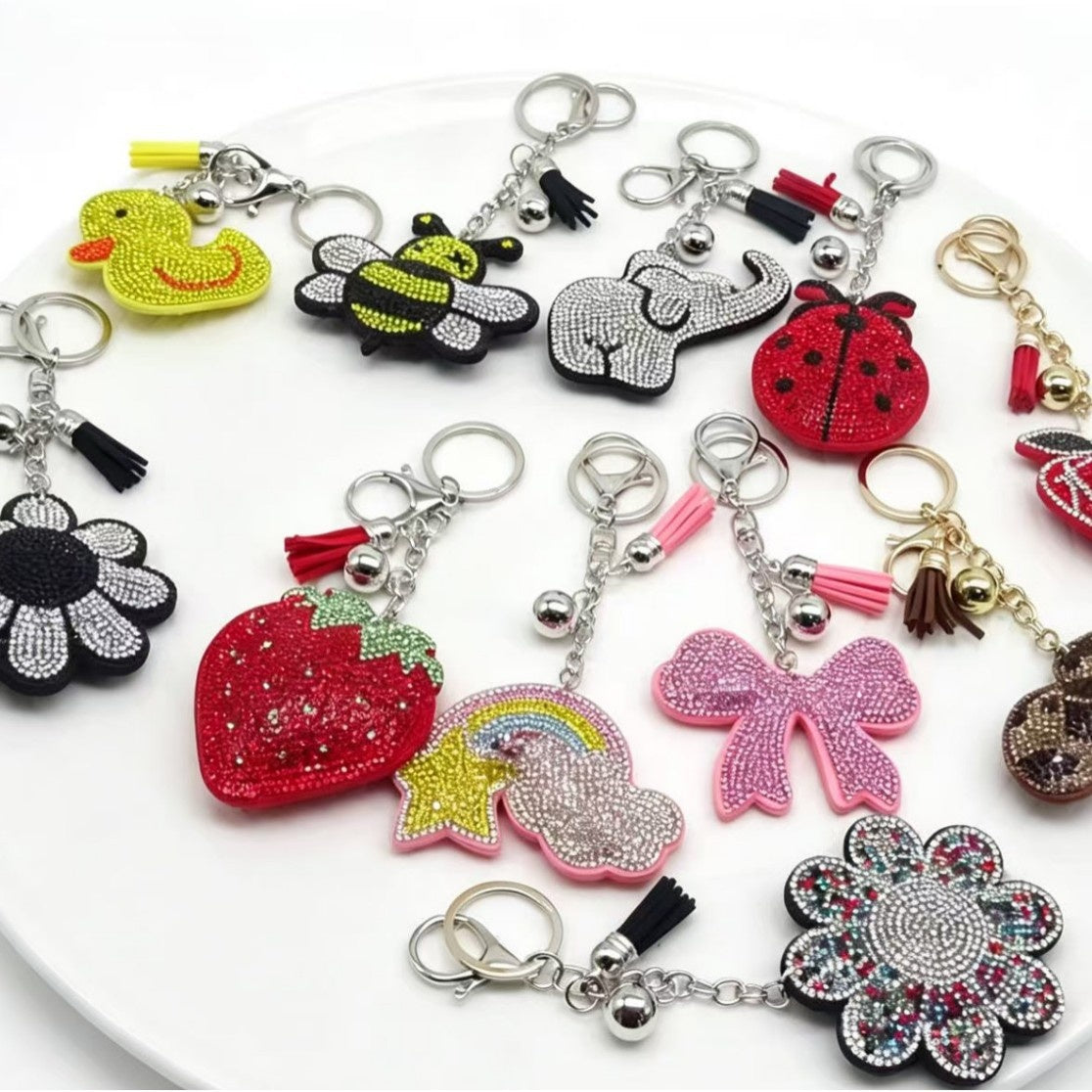 Rhinestone Animal Keychain Pendant