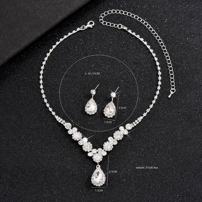 Rhinestone Bridal Jewelry Set with Tassel Design