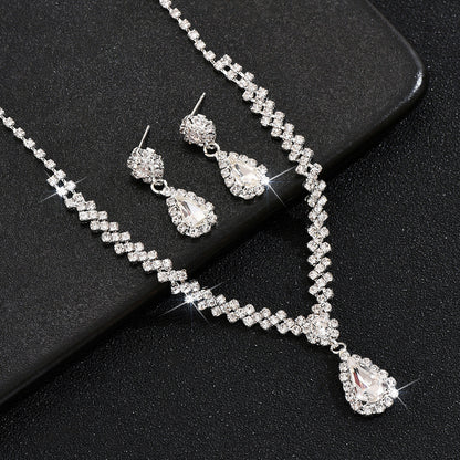 Rhinestone Bridal Jewelry Set with Tassel Design
