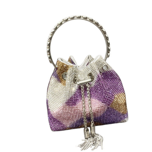 Rhinestone Bucket Bag with Adjustable Strap