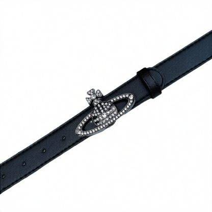 Rhinestone Buckle Genuine Leather Belt for Women