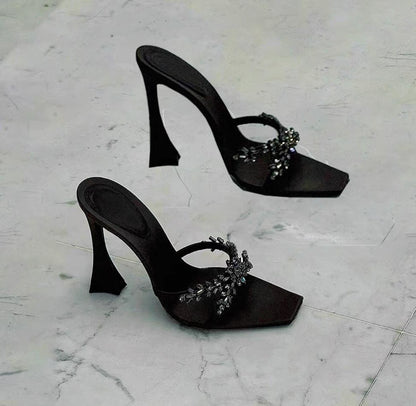 Rhinestone Chain High Heel
