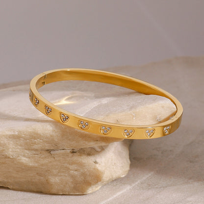 Rhinestone Heart Bracelet