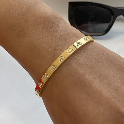 Rhinestone Heart Bracelet