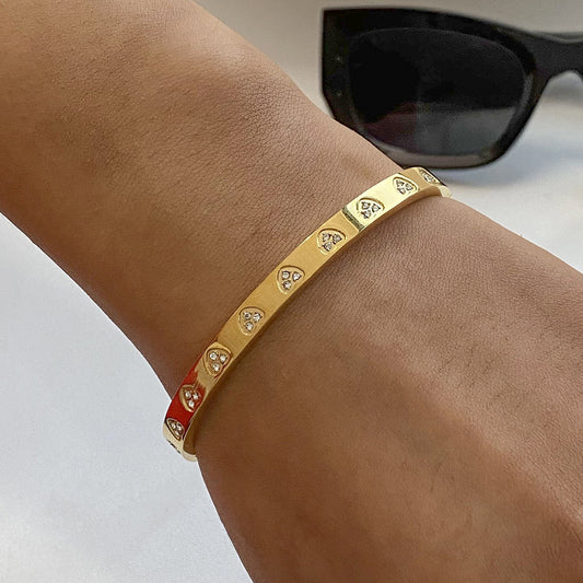 Rhinestone Heart Bracelet