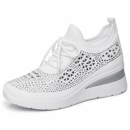 Rhinestone Lace-Up Women Casual Shoes