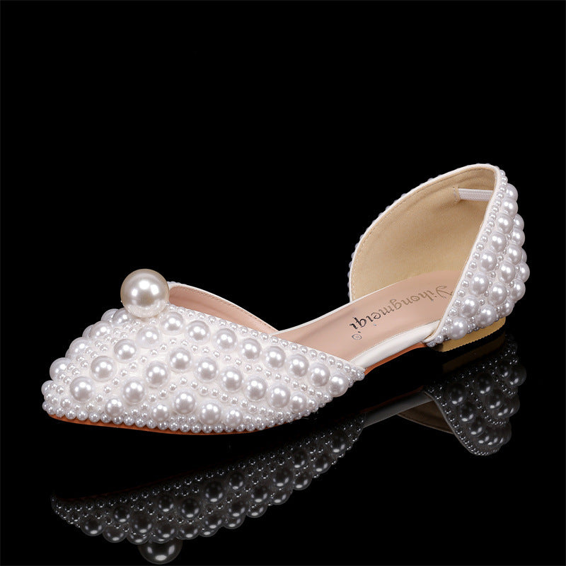 Rhinestone Pearl Womens Wedding High Heels