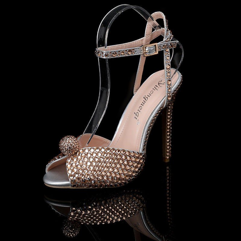 Rhinestone Pearl Womens Wedding High Heels