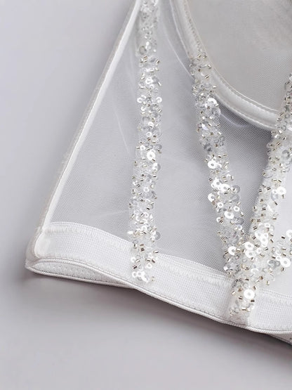 Rhinestone Sequin Camisole Bra