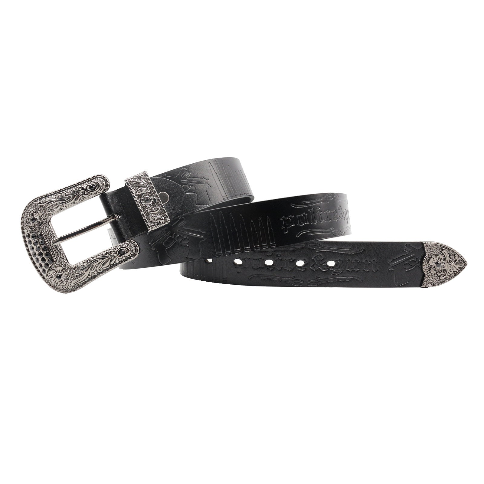 Rhinestone Western Style Cowhide Leather Belt