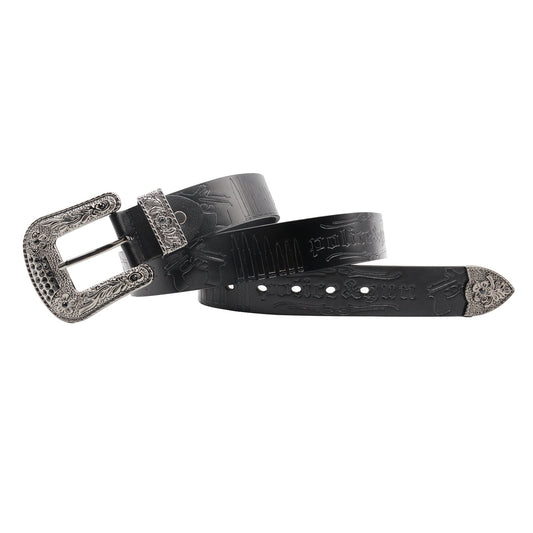 Rhinestone Western Style Cowhide Leather Belt