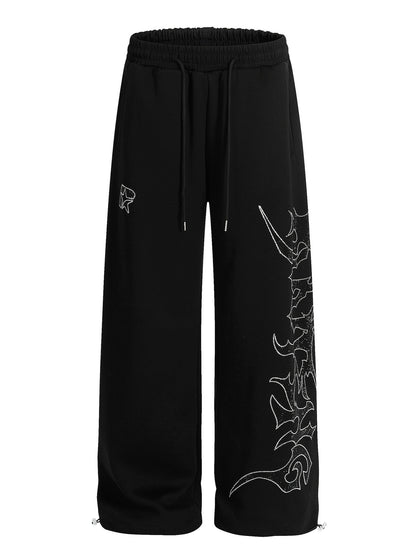 Rhinestone Wide Leg Sweatpants
