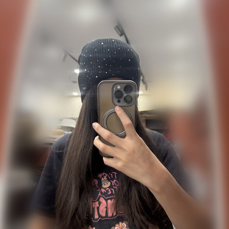 Rhinestone Wool Slouchy Beanie