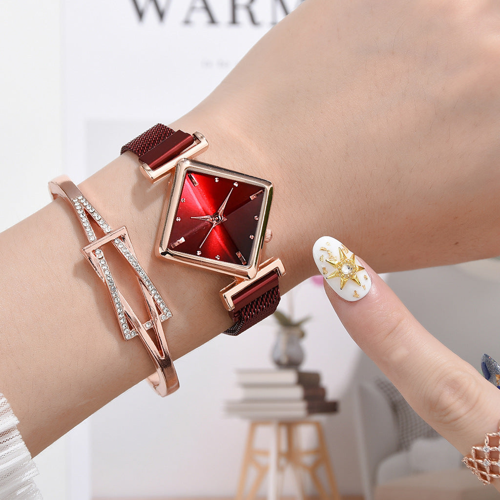 Rhombus-shaped watch