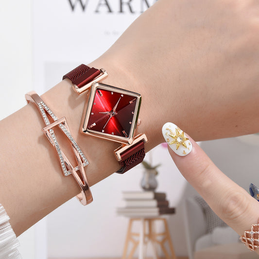 Rhombus-shaped watch