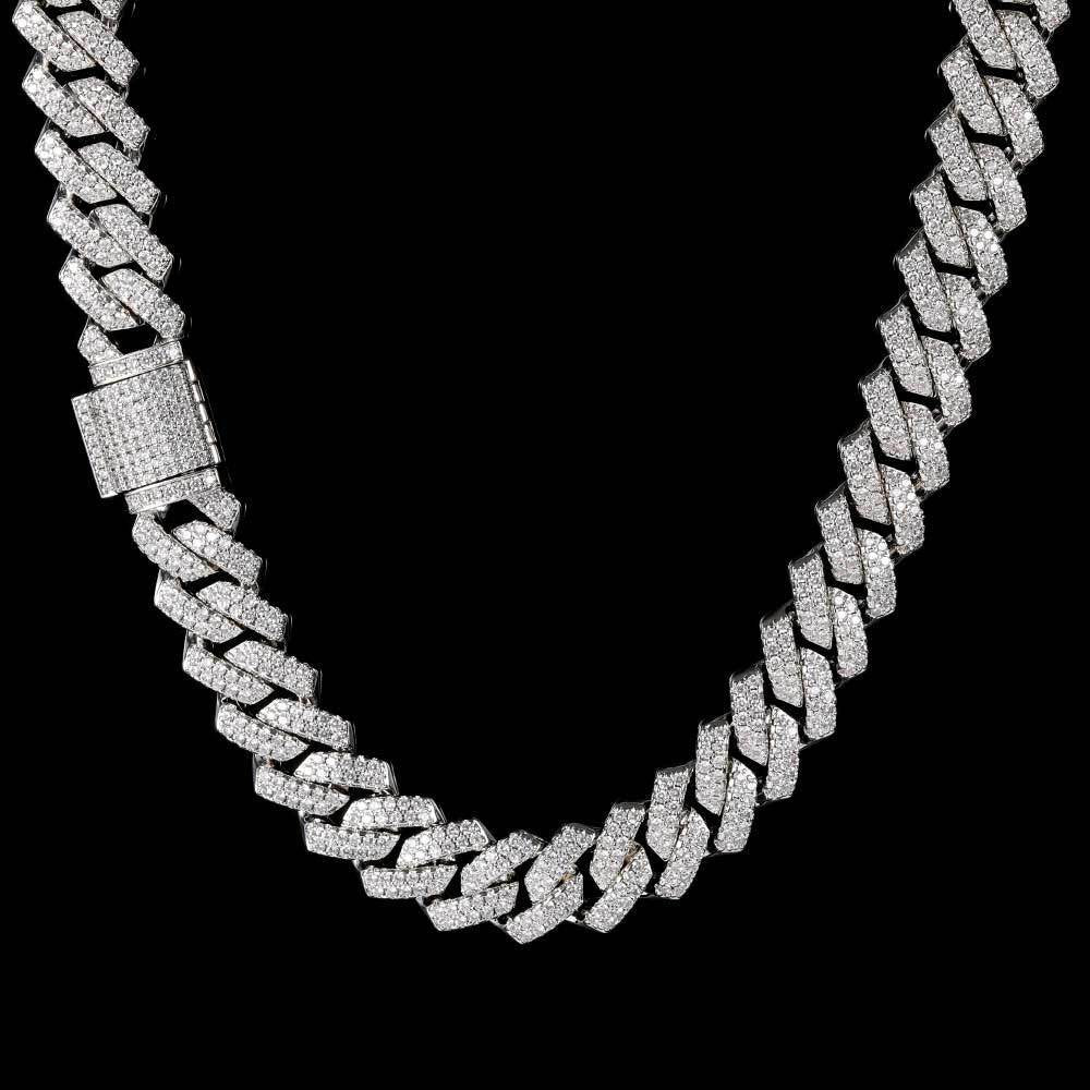 Rhombus Zircon Cuban Chain Necklace
