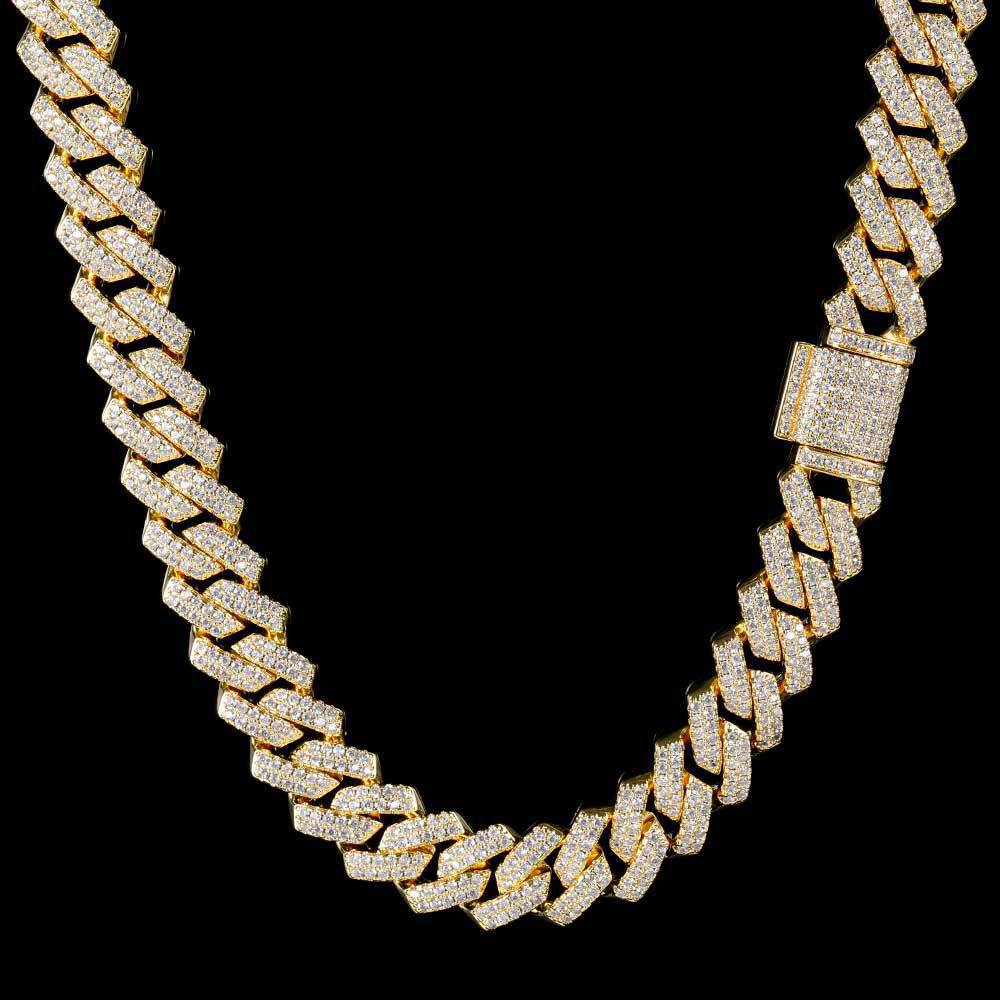 Rhombus Zircon Cuban Chain Necklace