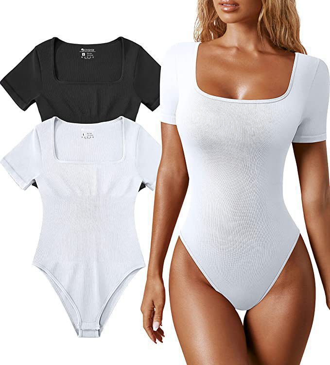 Rib Short-sleeved Sports jumpsuit