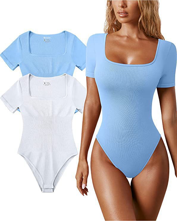 Rib Short-sleeved Sports jumpsuit