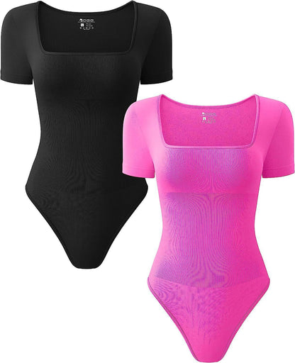 Rib Short-sleeved Sports jumpsuit