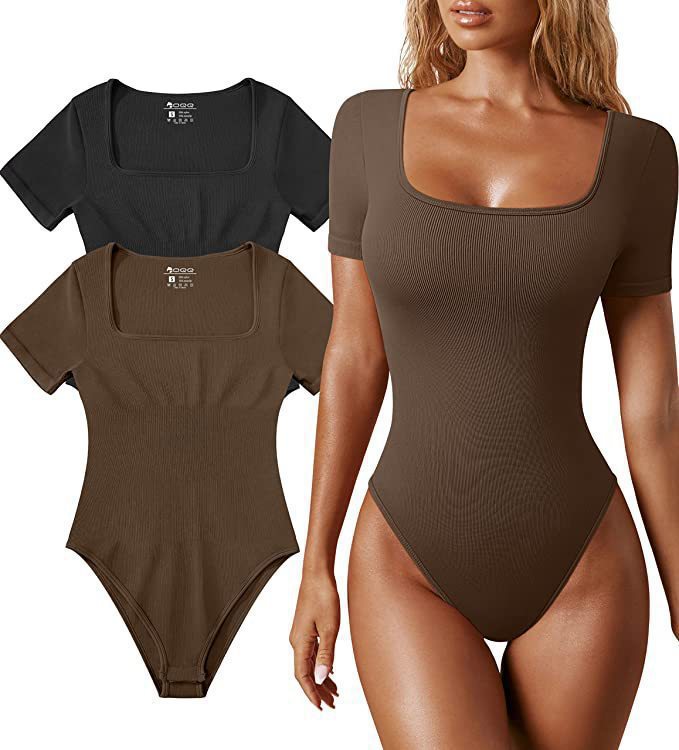 Rib Short-sleeved Sports jumpsuit