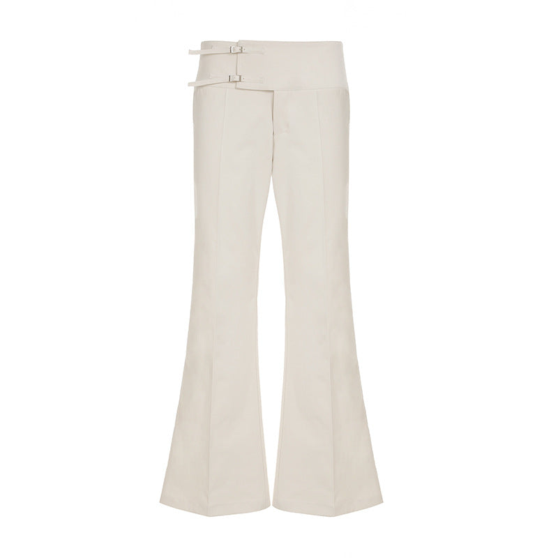 Ribbed Color-Block Low-Rise Denim Pants