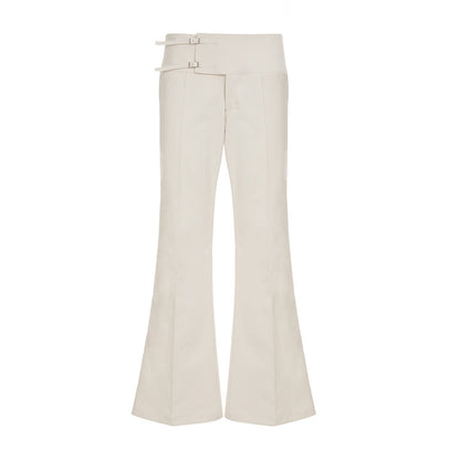 Ribbed Color-Block Low-Rise Denim Pants