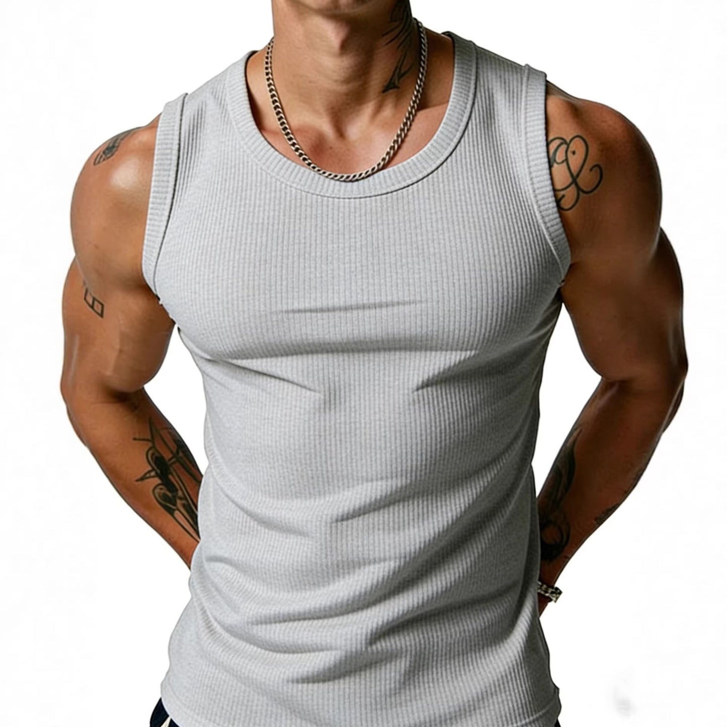 Ribbed Fitness Tank Top for Men