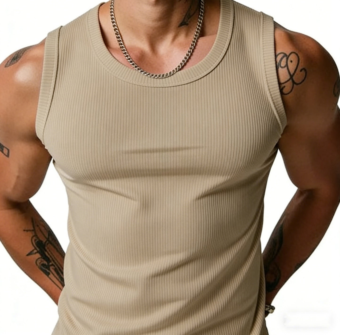 Ribbed Fitness Tank Top for Men