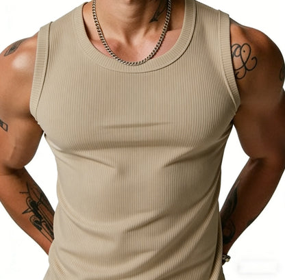 Ribbed Fitness Tank Top for Men